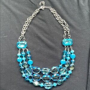 Elegant Blue and Silver Necklace
